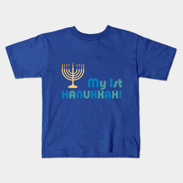 My First Hanukkah Kids T-Shirt by CafePretzel